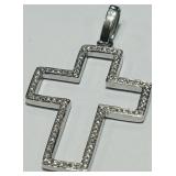14KT WHITE GOLD DIAMOND CROSS 3.50GRS
