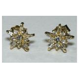 14KT YELLOW GOLD DIAMOND EARRINGS 1.10GRS