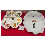 43 - NEW WMC DIVIDED TID BIT PLATE, MR & MRS PLATT