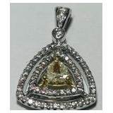 18KT GOLD DIA. PEND. WITH FANCY YELLOW CENTER 3.5G