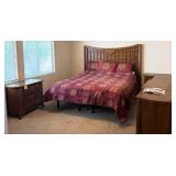 503 - WOOD BEDROOM SET WITH TEMPUR-PEDIC MATTRESS