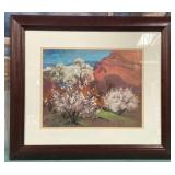 536 - FRAMED DESERT LANDSCAPE ART 23X20" (D71)
