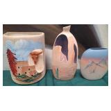 11 - THREE PIECES SOUTHWESTERN STYLE POTTERY