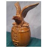 11 - CERAMIC EAGLE ON BARREL DECANTER (F184)