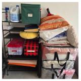 N2 - STORAGE RACK WITH CONTENTS, TOWELS, CUSHIONS