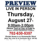 PREVIEW LIVE IN PERSON - Thursday, August 27th