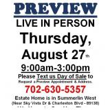PREVIEW LIVE IN PERSON - Thursday, August 27th