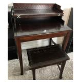 N2 - ANTIQUE SPINET WRITING DESK WITH STOOL