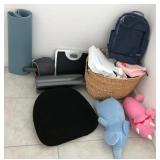 N2 - YOGA MAT, BACKPACK, BASKET W/ CONTENTS (H12)