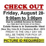 AUCTION PICK UP DAY & HOURS