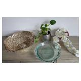 N2 - DECORATIVE BOWLS, PLANTERS W/ FAUX FLORA (K50