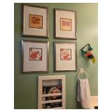 J2 - FIVE PIECES FRAMED ART, TOUCAN MASK (M16)