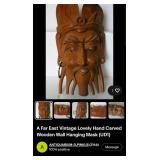 J2 - VINTAGE CARVED WOOD MASK (L102)