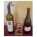 J2 - LOT OF TWO BOTTLES & CHIMP FIGURINE (L89)