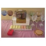 J2 - MIXED STEMWARE, POKER CHIP SET (L74)
