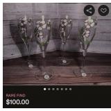 J2 - NINE PIECES HAND-PAINTED STEMWARE (K10)