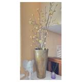 J2 - DECORATIVE VASE, FAUX FLOWERS, ANGEL (K76)