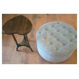 J2 - HEART SIDE TABLE, UPHOLSTERED OTTOMAN (L67)