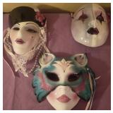 J2 - THREE CERAMIC DECORATIVE MASKS (L47)