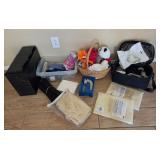 J2 - BASKET & TOYS, BIN & CARRY BAG W/ CONTENTS