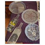 J2 - VINTAGE GLASS DISHES, BOTTLE PLATES (K71)