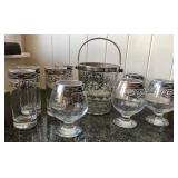 J3 - MID-CENTURY SILVER CITY GLASS CO BARWARE SET