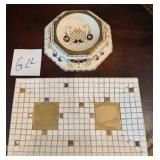 J3 - MOSAIC PLATTER & PORCELAIN DISH (G22)