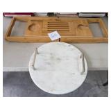 J3 - FOLDING LAP TRAY, MARBLE CHARCUTERIE TRAY