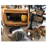 J3 - BREAD BOX, PLUSH ANIMALS, JEWELRY HOLDERS