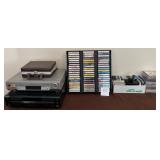 J3 - VCR & CD PLAYERS, VARIETY OF TAPES & DISCS