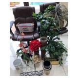 J3 - HOME OFFICE DESK CHAIRS, FAUX PLANTS/FLOWERS