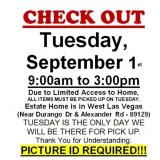 AUCTION PICK UP DAY & HOURS