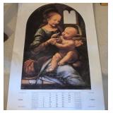 O - VINTAGE 1991 ART CALENDAR (L87)