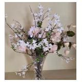 O - VINTAGE VASE WITH FAUX FLOWERS (L38)