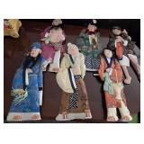 O - VINTAGE ASIAN SILK-ON-BOARD FIGURES (E94)