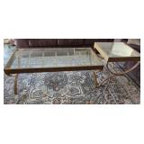 O - GLASS TOP COFFEE TABLE & SIDE TABLE (E44)