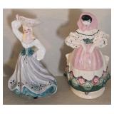 O - TWO CERAMIC FIGURAL VASES (L41)