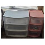 O - LOT OF 2 3-DRAWER STORAGE CHESTS (N8)
