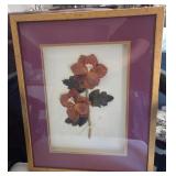 O - FRAMED FLORAL ART 21X17" (E78)