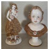 O - 2 VINTAGE CALIFORNIA DRESDEN BY AVIS FIGURINES