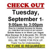 AUCTION PICK UP DAY & HOURS
