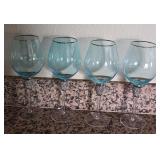 O - 4 PIECES HAND MADE STEMWARE (K15)
