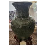 O - ASIAN MOTIF VASE WITH STAND (M36)