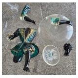 O - ART GLASS CANDLE HOLDER (AS IS) (L149)