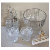 O - CRUET SET, JAM JARS, BOWL, TRINKET BOX (L93)