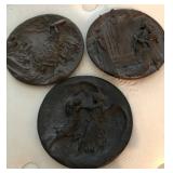 N1 - TRIO CLASSICAL BRONZE PLAQUES LOT (M98)