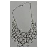 SILVERTONE BUBBLE STATEMENT NECKLACE (A49)
