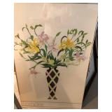 N1 - ELEGANT FRAMED FLORAL ART 25X38" (M76)