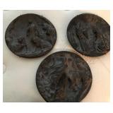 N1 - TRIO BRONZE RELIEF PLAQUES LOT (M97)
