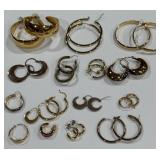 LOT OF HOOP EARRINGS ALL SIZES (A108)
